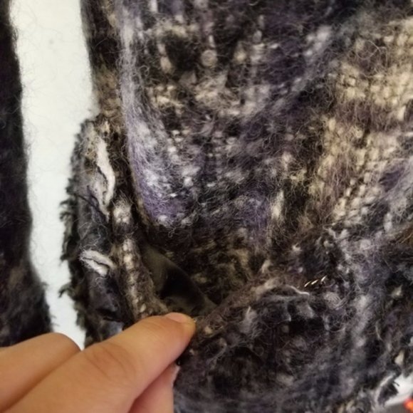 Wool peplum JOE Fresh tweed black blazer size 2 (F10) - Picture 2 of 8